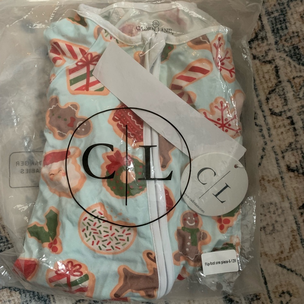 Caden Lane Blue Cookies for Santa 6-12 Months